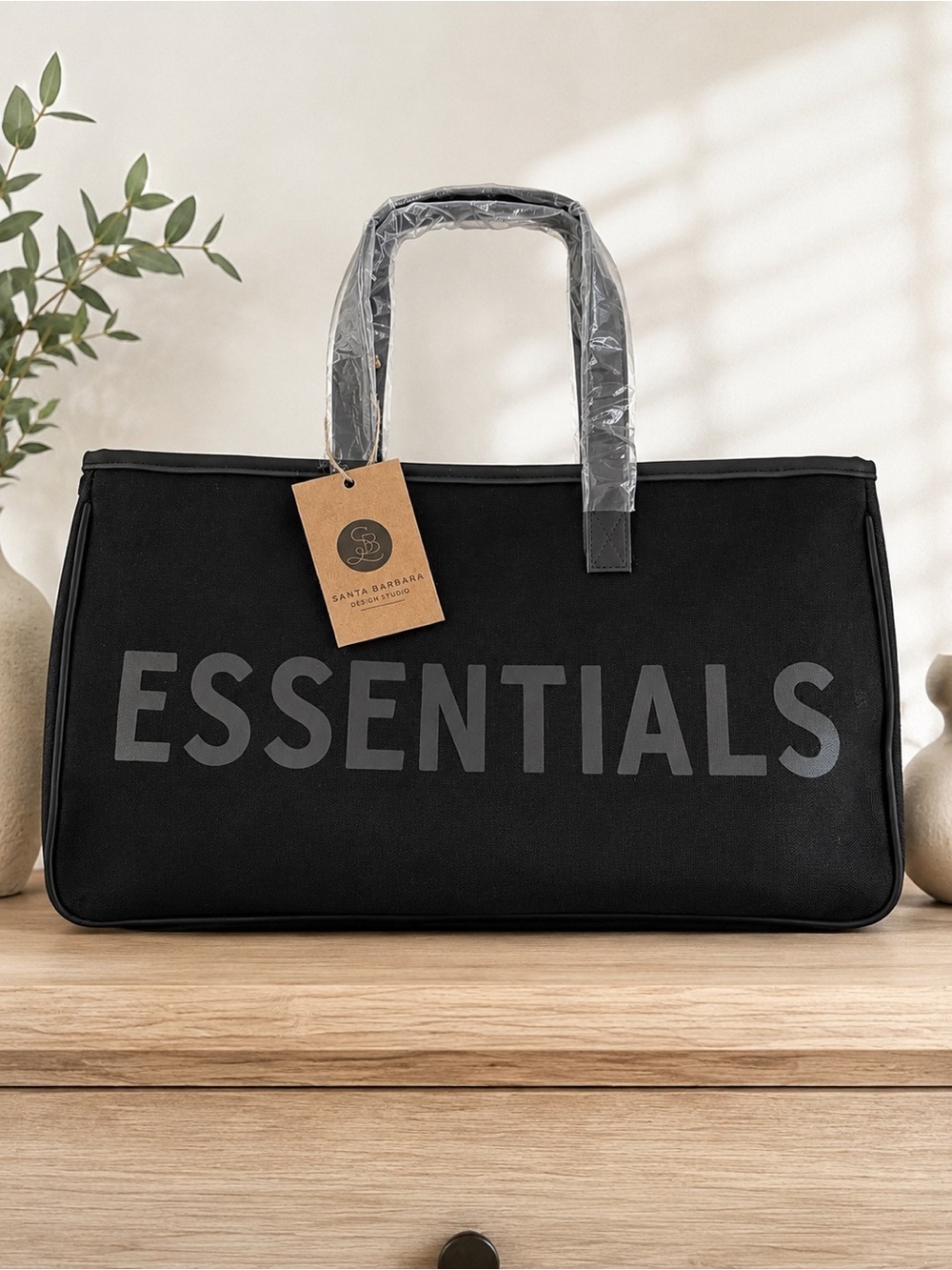 ESSENTIALS Black Canvas Tote - Everyday Carry Tote